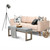 Modern Wood Frame Accent Bench Ottoman with Grey Upholstered Fabric Seat Q280-SHMLOBG1532581