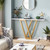 Modern Industrial Console Table with Faux White Marble Top and Gold Frame Q280-FMWGCT8958147