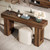 Modern Farmhouse 63-inch Long Narrow Console Sofa Table in Brown Wood Finish Q280-RBSTFHE15958473