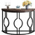 Modern 43-inch Half Moon Accent Console Table with Brown Wood Top Black Frame Q280-RBFTCSA9983751