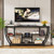 Modern Industrial 70-inch Long Narrow Console Sofa Table with Black Wood Shelves Q280-BLKESFTB15949328