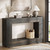 Modern Farmhouse 47-inch Long Sofa Table in Dark Grey Black Wood Finish Q280-BLRFMHCSTB1192754