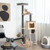 5-Tier Modern Wood Cat Tower with Washable Cushions-Gray - Color: Gray D681-PS7477GR