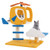 Indoor Small Aviation-themed Cat Tree Cat Tower with Helicopter Top Perch-Yellow B593-PV10218