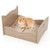 Elevated Pet Bed Frame with Rails and Cute Headboards-Walnut B593-PS7851