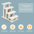 4-Step Pet Stairs Carpeted Ladder Ramp Scratching Post Cat Tree Climber-Beige B593-PS7174color