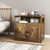 Cat Litter Box Enclosure with Double Barn Doors  Divider  Side Entry and Storage Shelf B593-PS7822OK