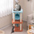 Cute Monster-Themed Cat Tower with Private Condo and Soft Long Plush-Blue B593-PV10188