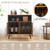 Mid-century Wooden Storage Cabinet Wine Glass Holders-Rustic Brown - Color: Rustic Brown D681-HV10126CF