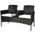 Wicker Patio Conversation Furniture Set with Removable Cushions and Table-White - Color: White D681-HW63234WH