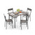 5-Piece Dining Table Set for 4 with Kitchen Table and 4 Dining Chairs-Gray - Color: Gray D681-KC56978GR