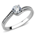 DA233 - High polished (no plating) Stainless Steel Ring with AAA Grade CZ  in Clear A874-DA233