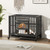 Foldable Heavy-Duty Metal Dog Cage Chew-proof Dog Crate with Lockable Universal Wheels - Color: Bla D681-PU10037