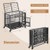 Foldable Heavy-Duty Metal Dog Cage Chew-proof Dog Crate with Lockable Universal Wheels - Color: Bla D681-PU10037