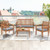 4 Piece Patio Wood Furniture Set Acacia Wood Sofa Set with Loveseat-Gray - Color: Gray D681-HW72093GR