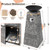 48 Inch Propane Fire Bowl Column with Lava Rocks and PVC Cover-Gray - Color: Gray D681-NP10641HS