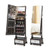 47 Inch Lockable Jewelry Cabinet Armoire with 3-Color LED Lights-Brown B593-JV11233