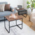 Set of 2 Nesting Coffee Tables with Side Pocket for Living Room Bedroom-Rustic Brown - Color: Rusti D681-JV10246CF