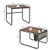 Set of 2 Nesting Coffee Tables with Side Pocket for Living Room Bedroom-Rustic Brown - Color: Rusti D681-JV10246CF