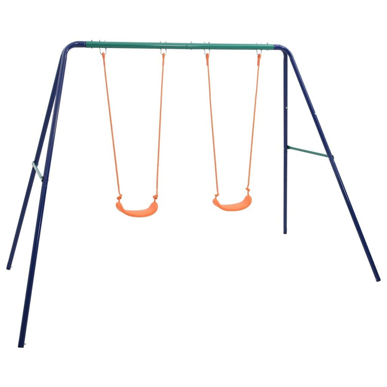 Swing Set Blue Steel Medium Durable Outdoor Swing Set A949-92318
