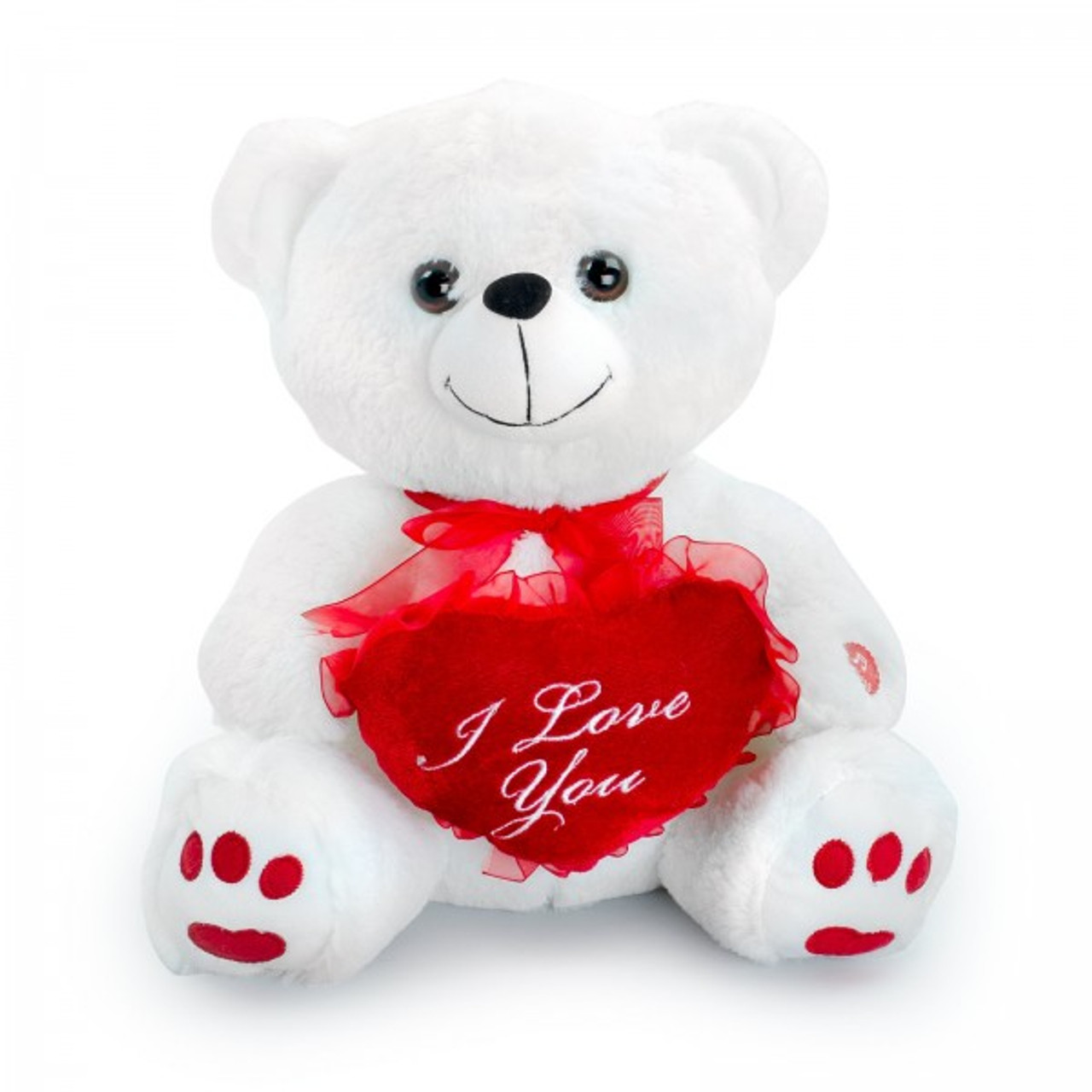 cute white teddy bears with hearts