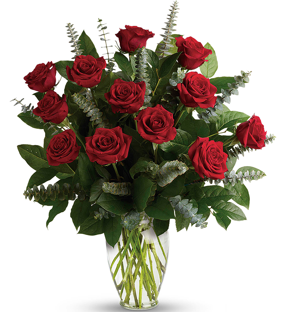 red roses bouquet vase