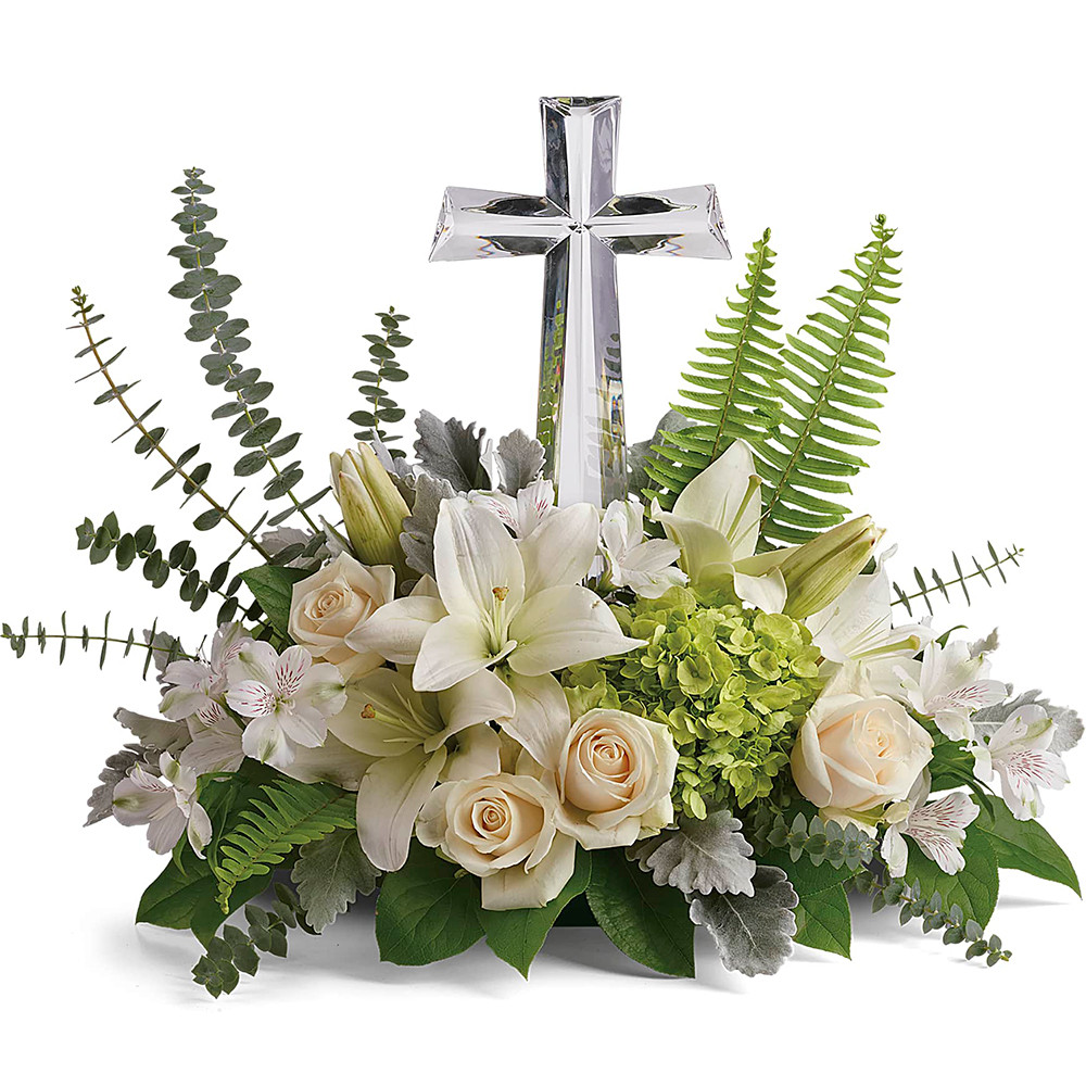 Teleflora's Life's Glory Crystal Cross Bouquet | Salvy the Florist