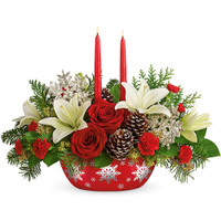 Teleflora's Snowflake Treasures Centerpiece | Salvy the Florist 