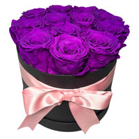 Deluxe Gift Box: 12 Purple Preserved Roses in a Luxury Box | Salvy the Florist