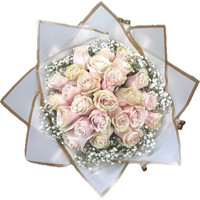 25 Blush Pink Roses in Deluxe Wrap For Mother's Day  | Salvy the Florist