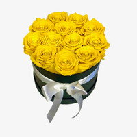 Deluxe Gift Box: 12 Yellow Preserved Roses in a Luxury Box | Salvy the Florist