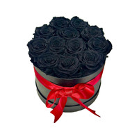 Deluxe Gift Box: 12 Black Preserved Roses in a Luxury Box | Salvy the Florist