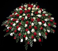 Salvy's Blissful Rose Casket Spray | Salvy the Florist Salvy's Blissful Rose Casket Spray | Salvy the Florist
