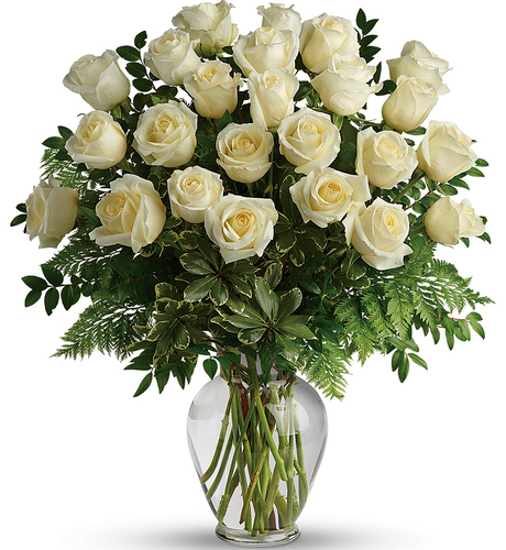 Joy of Roses Premium Mother's Day Bouquet - 24 White Roses | Salvy the Florist