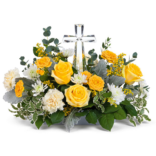 Teleflora's Be The Light Crystal Cross Bouquet | Salvy the Florist