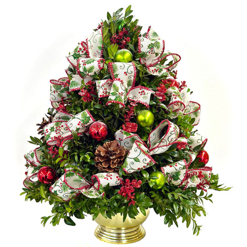 Holly Jolly Christmas Boxwood Tree | Salvy The Florist