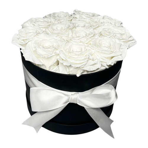 Deluxe Gift Box: 12 White Preserved Roses in a Luxury Box | Salvy the Florist