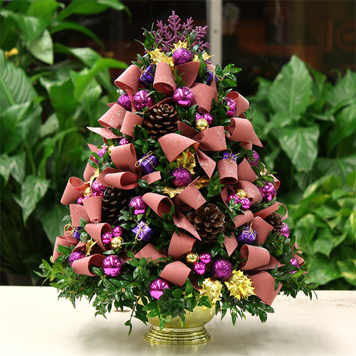 Merry and Bright Christmas Boxwood Tree | Salvy the Florist