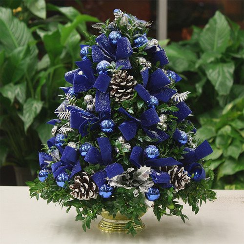 Christmas Bluebird Boxwood Tree | Salvy the Florist