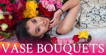 Valentine's Flowers in Vases by Salvy the Florist