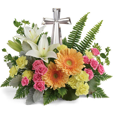 Teleflora's Precious Petals Crystal Cross Bouquet | Salvy the Florist