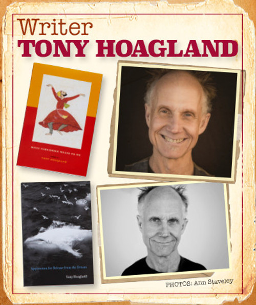 32 Bar Blues Tony Hoagland - Application For Release From The Dream, book cover with portraits of Tony Hoagland and a black-and-white photograph