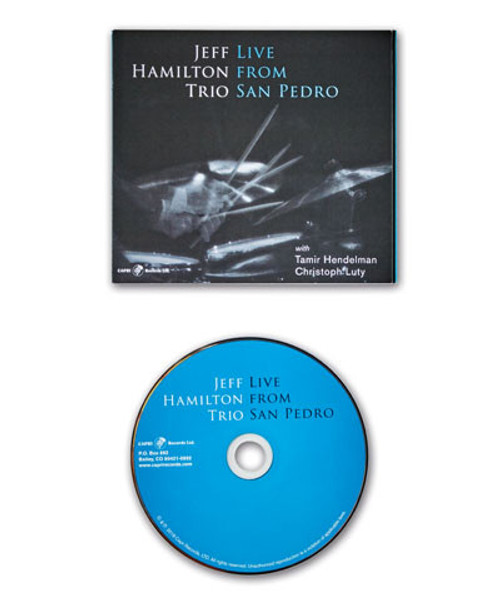 32 Bar Blues Jeff Hamilton Trio - Live From San Pedro, CD and album cover image showing a black and white artistic design with the album title and artist names.
