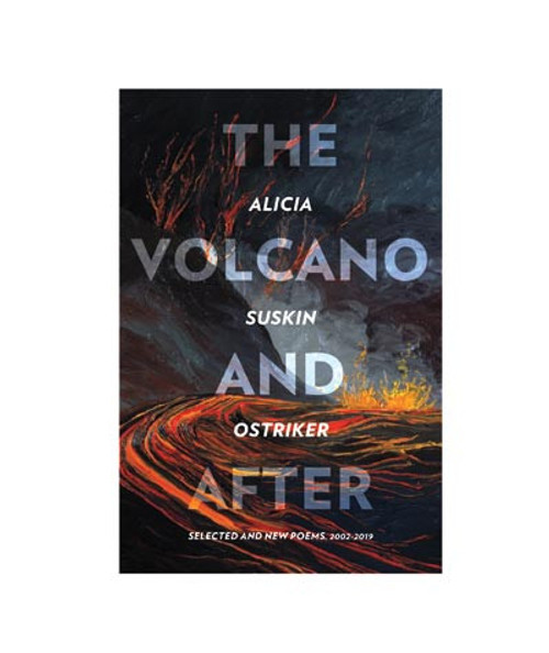 The Volcano And After, a book cover featuring a dark background with erupting lava and ash, showcasing the title and author's name in bold text.