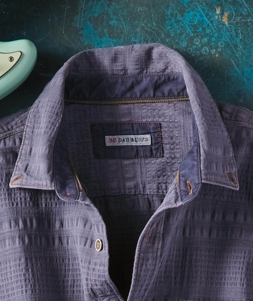 Dimples, a textured men's shirt with a button-down collar.