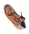 Ground Hog, brown leather casual shoe with laces, white sole, and padded inner lining.