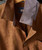 Shake My Tree, brown men's dress shirt with contrasting gray inner collar and button front.