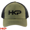 HKP Baseball Trucker Snapback Cap - OSFM - Black & OD Green