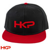 HKP Flat Brim Snapback Hat - OSFM - Black & Red