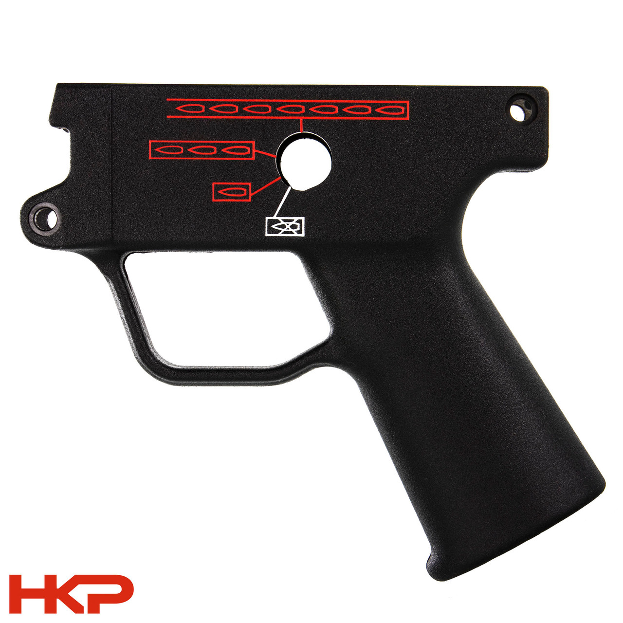 HK MP5K Trigger Housing - 4 Position Pictogram 0,1,3,F - Push Pin